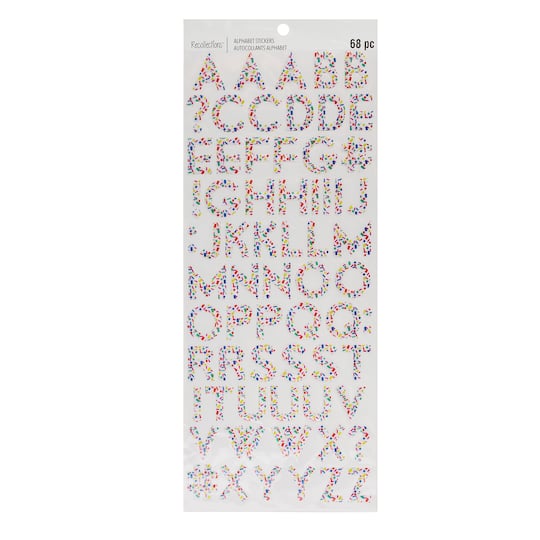 12 Packs: 68 ct. (816 total) Shaker Confetti Alphabet Stickers by Recollections™